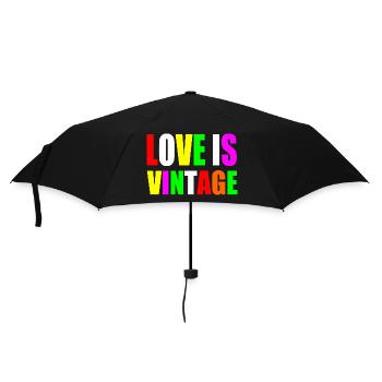Love is vintage - Regenschirm (klein) - Schwarz - Vorne