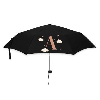 Buchstabe an Sternenwolken - Regenschirm (klein) - Schwarz - Vorne