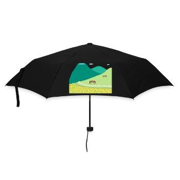 Le printemps dans les champs de canola de Jeju et Hallasan - Parapluie standard - noir - Devant