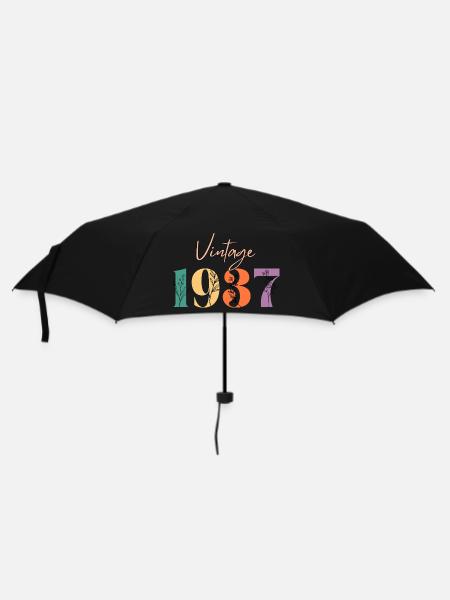 Vintage 1937 florale - Parapluie standard - noir