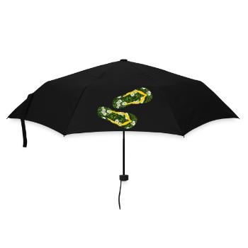 Latschen Gänseblümchen Flip Flops Camping Rasen - Regenschirm (klein) - Schwarz - Vorne