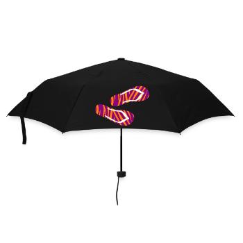 Zebra Safari Pattern Flip Flops Slippers Holiday Fun - Umbrella (small) - black - Front