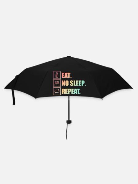 Manger. Pas de sommeil. Répéter. – Mode parent actif - Parapluie standard - noir