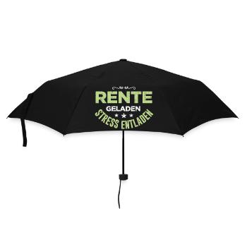 Rente geladen Geschenk zur Pensionierung - Regenschirm (klein) - Schwarz - Vorne