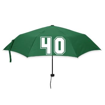 Sporty Number Design 40 Birthday - Umbrella (small) - bottlegreen - Front