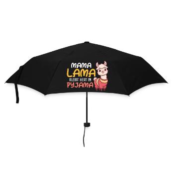 MAMA LAMA RESTE EN PYJAMA AUJOURD’HUI Drôle - Parapluie standard - noir - Devant