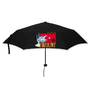 Türkiye Istanbul Vintage Flag Turkey Sovenir - Umbrella (small) - black - Front