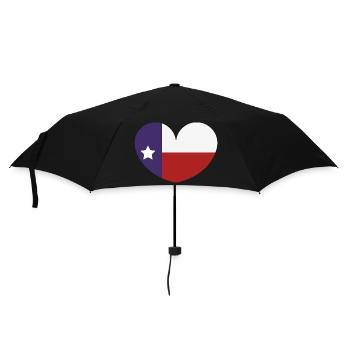 Texas heart flag - Umbrella (small) - black - Front