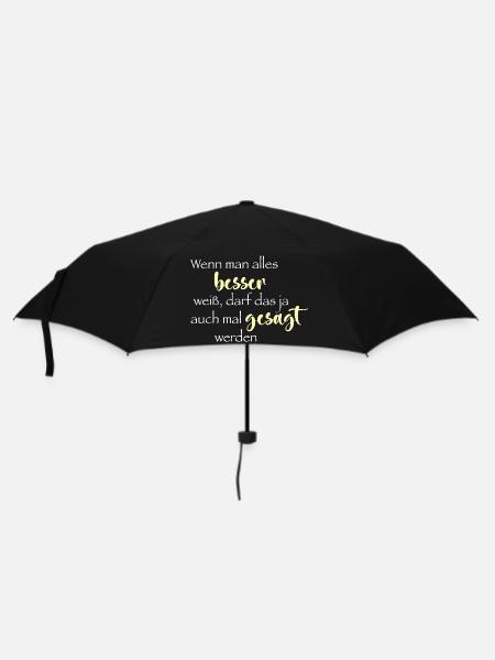 Wenn man alles besser weiß ... - Regenschirm (klein) - Schwarz