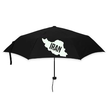 Iran Maps Typo - Umbrella (small) - black - Front
