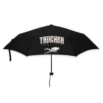 Taucher Tauchen - Regenschirm (klein) - Schwarz - Vorne