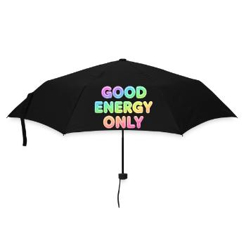 Good Energy Only – Positive Statement Typografie - Regenschirm (klein) - Schwarz - Vorne