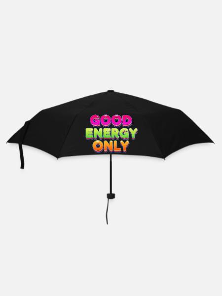 Good Energy Buntes Retro Statement Design - Regenschirm (klein) - Schwarz