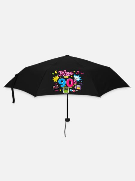 90er Jahre - Regenschirm (klein) - Schwarz