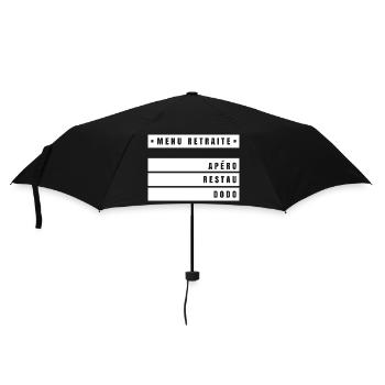 Menu Retraite (bandeau blanc) - Parapluie standard - noir - Devant