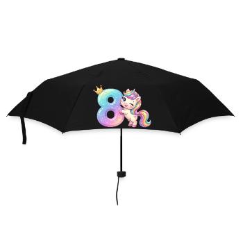 I'm 8 Kawaii Unicorn Girl Birthday - Umbrella (small) - black - Front