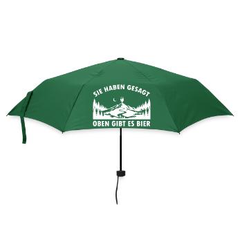 Sie haben gesagt oben gibt es Bier auf dem Berg - Regenschirm (klein) - Flaschengrün - Vorne
