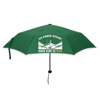 Sie haben gesagt oben gibt es Bier auf dem Berg - Regenschirm (klein) - Flaschengrün - Vorne