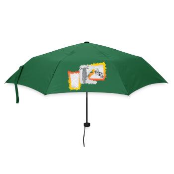 Motorcycle Workshop Motorcyclist Mechanic - Umbrella (small) - bottlegreen - Front