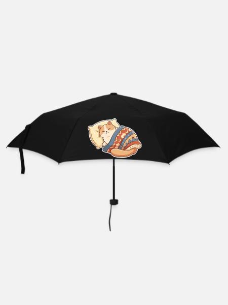 Katze Schlafen - Regenschirm (klein) - Schwarz