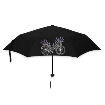 Fleurs de vélo lavande vintage - Parapluie standard - noir - Devant