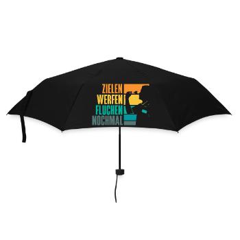 Lustige Darts Sprüche Darts Geschenke - Regenschirm (klein) - Schwarz - Vorne