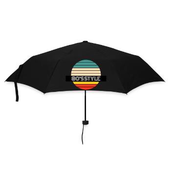 80s Style Retro Vintage Farben Geschenk - Regenschirm (klein) - Schwarz - Vorne