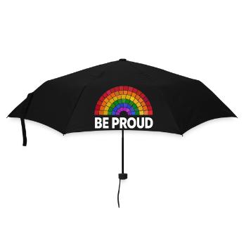 Be Proud | Rainbow Mosaic | Pride | LGBT - Umbrella (small) - black - Front