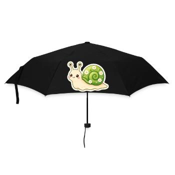 Garden Snail Smile – Garten Schnecke Lächeln - Regenschirm (klein) - Schwarz - Vorne