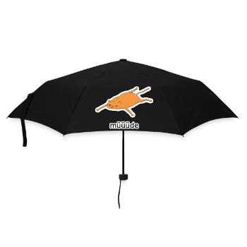 müüüde – platte Katze Meme - Regenschirm (klein) - Schwarz - Vorne