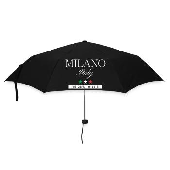 Mailand Italien Souvenir – Reise minimalistisch - Regenschirm (klein) - Schwarz - Vorne