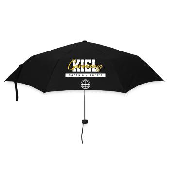Kiel Deutschland Koordinaten Reise Souvenir - Regenschirm (klein) - Schwarz - Vorne