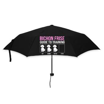 Bichon Frise - Regenschirm (klein) - Schwarz - Vorne