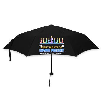 Acht Nächte Spielabend Hanukkah Brettspiel - Regenschirm (klein) - Schwarz - Vorne