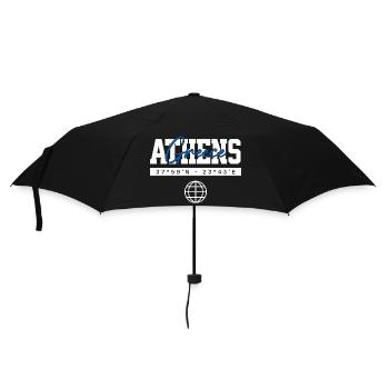 Athen Griechenland Koordinaten Reise Souvenir - Regenschirm (klein) - Schwarz - Vorne