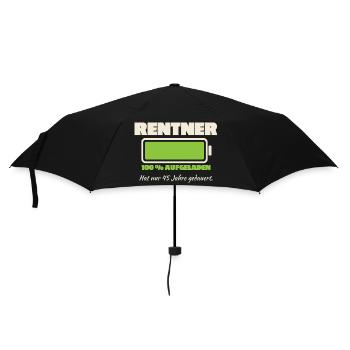 Rentner Akku 45 Jahre geladen - Regenschirm (klein) - Schwarz - Vorne