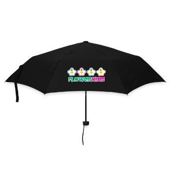 FLOWERKIDS (Row Logo) - Regenschirm (klein) - Schwarz - Vorne