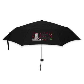Cult Wolf Christmas, MÄHrry Christmäh's Heart - Umbrella (small) - black - Front