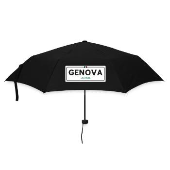 Ortsschild Genua - Regenschirm (klein) - Schwarz - Vorne