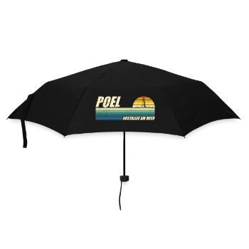 Ostsee POEL NOSTALGIE AM MEER Retro Lustig - Regenschirm (klein) - Schwarz - Vorne