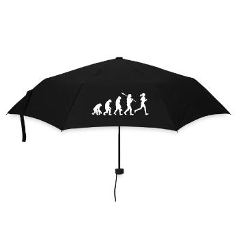 Evolution of Woman Running Silhouette - Umbrella (small) - black - Front