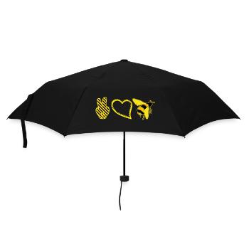 Pleace Bitte Herz Biene Bienen gelb-schwarz Symbol - Regenschirm (klein) - Schwarz - Vorne