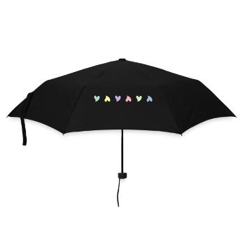 Doux Coeurs Très Petits Coeurs Pastel - Parapluie standard - noir - Devant