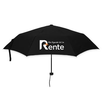 Die Legende Ist In Rente Lustiger Rentner Spruch - Regenschirm (klein) - Schwarz - Vorne