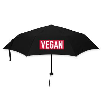 Vegan deluxe - Regenschirm (klein) - Schwarz - Vorne