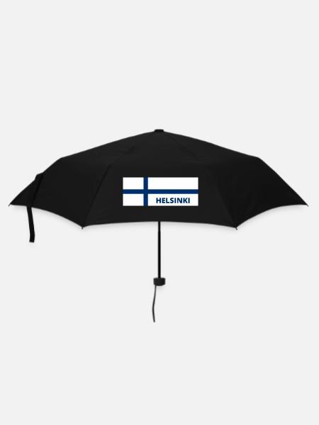 Helsinki City in Finnish Flag - Umbrella (small) - black