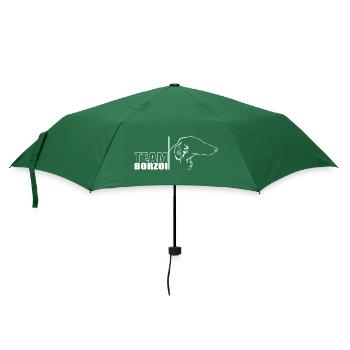 TEAM Borzoi Hunde Hund Barsoi Wilsigns - Regenschirm (klein) - Flaschengrün - Vorne