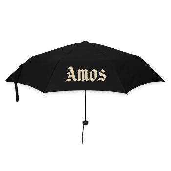 Amos Gothic Schriftzug - Regenschirm (klein) - Schwarz - Vorne