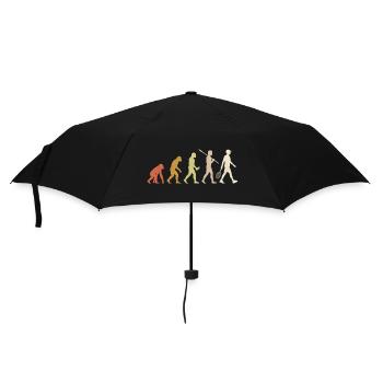Tennis Evolution Lustiges Tennisspieler-Geschenk - Regenschirm (klein) - Schwarz - Vorne