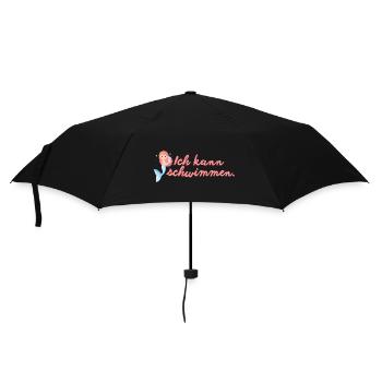 Ich kann schwimmen – Meerjungfrau Mädchen - Regenschirm (klein) - Schwarz - Vorne